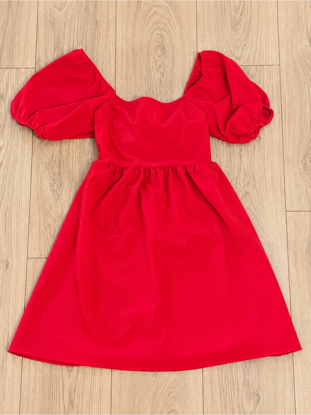 Altar’d State Red Baby Doll Mini Dress Tie Back Cutout Size Small